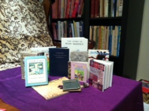 small books on a table